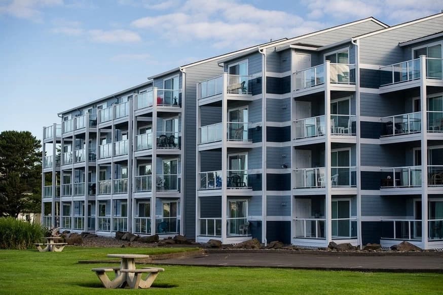 Modern beachfront apartment complex