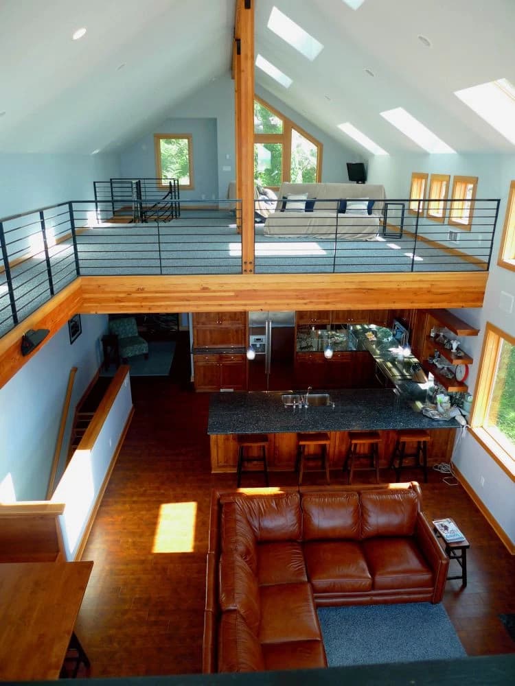 Open-concept loft space