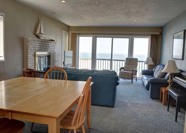 Lake-view living room