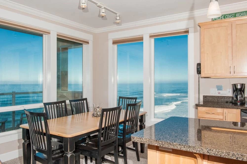 Ocean-view dining area