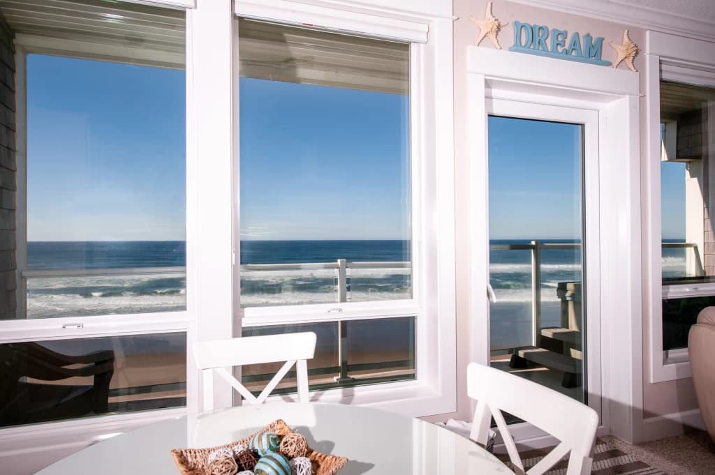 Ocean-view bedroom with balcony