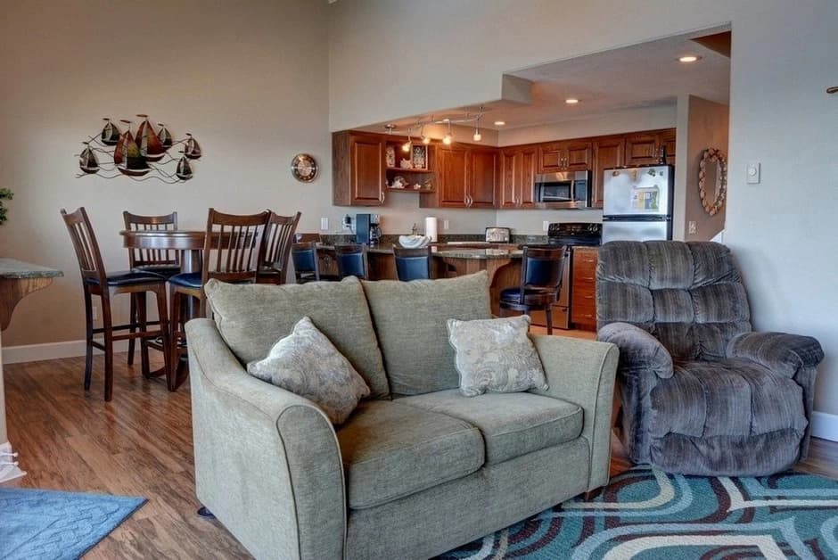 Open concept living and kitchen