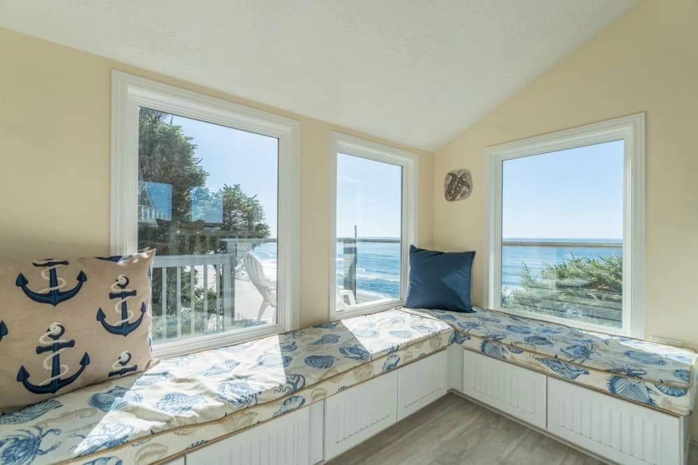 Coastal window seat with ocean view