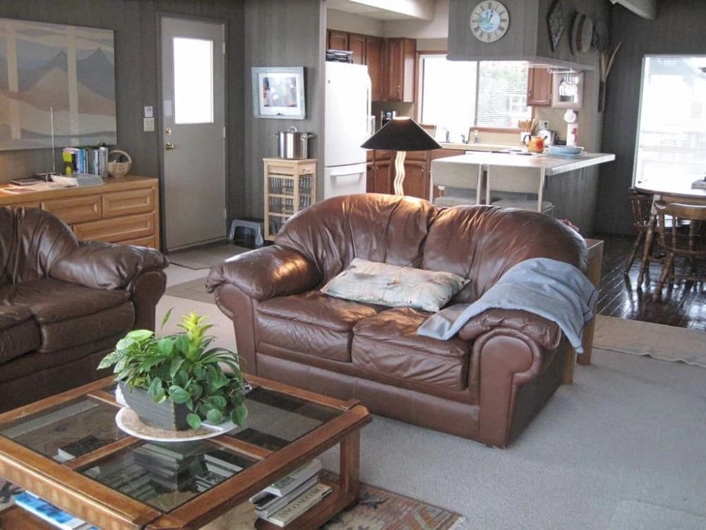 Open living and kitchen area
