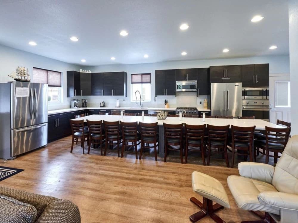 Open-concept kitchen and dining