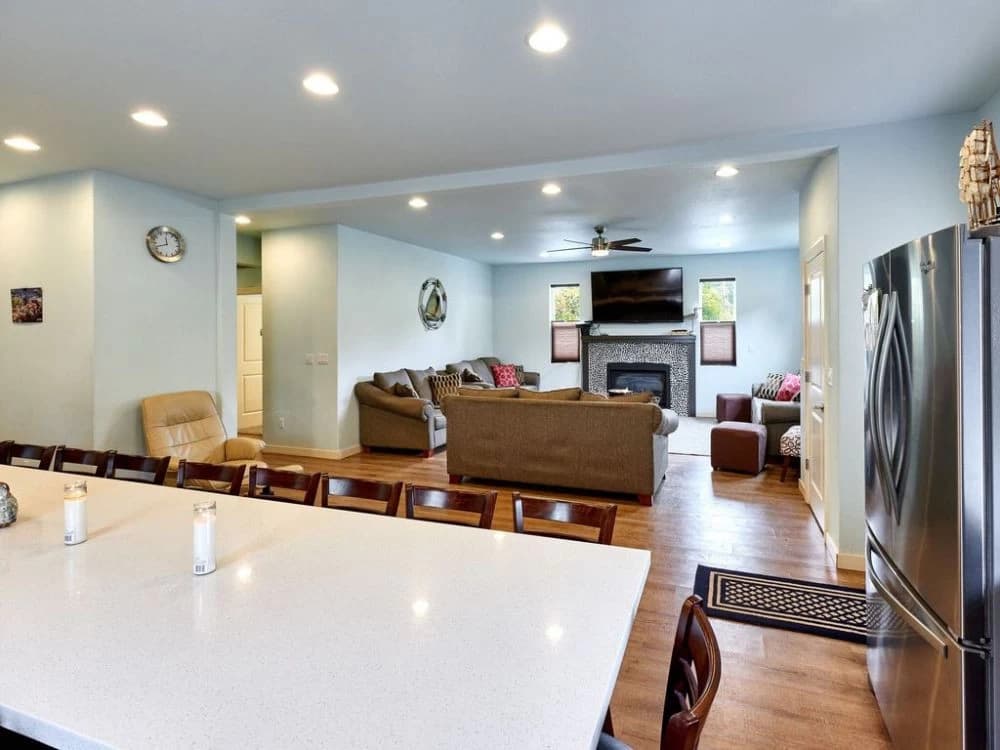 Open-concept kitchen and living room