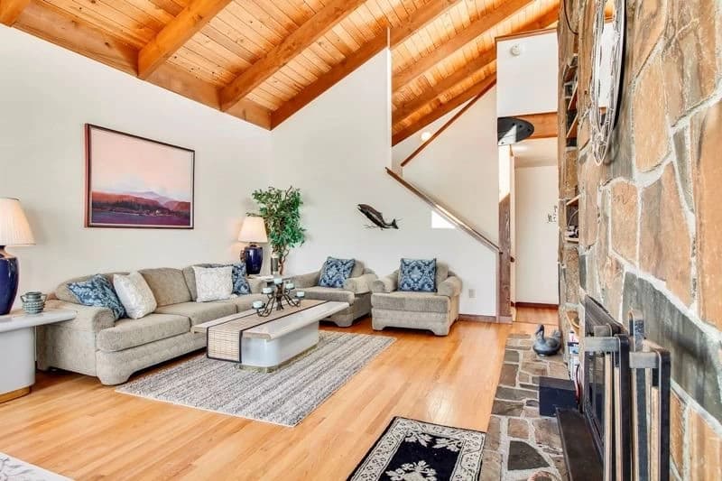 Vaulted ceiling living room
