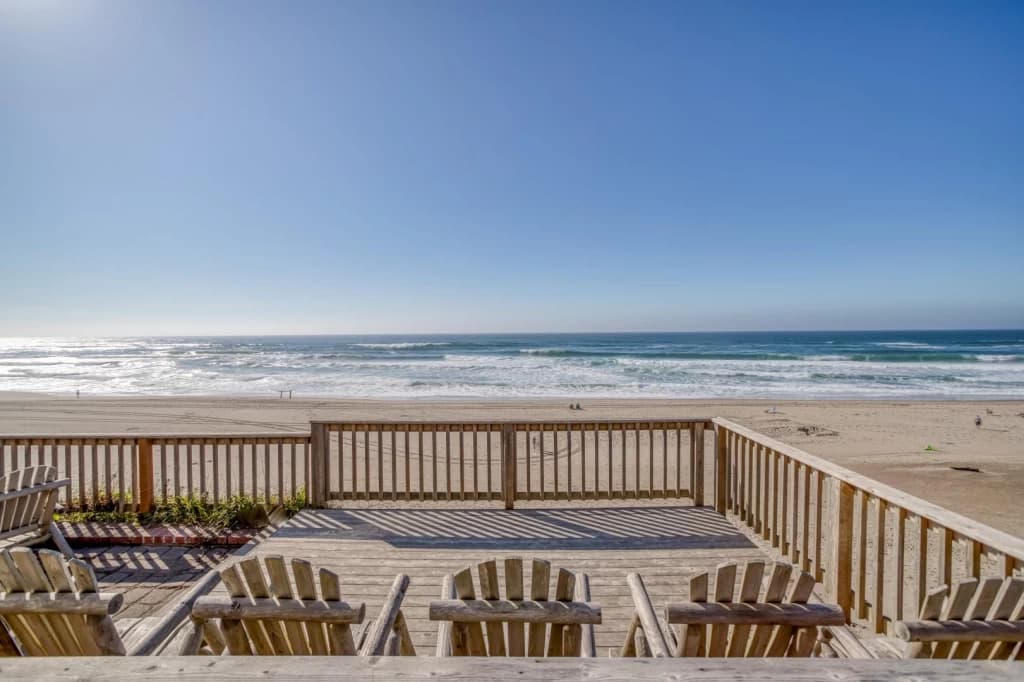 Oceanfront deck and patio