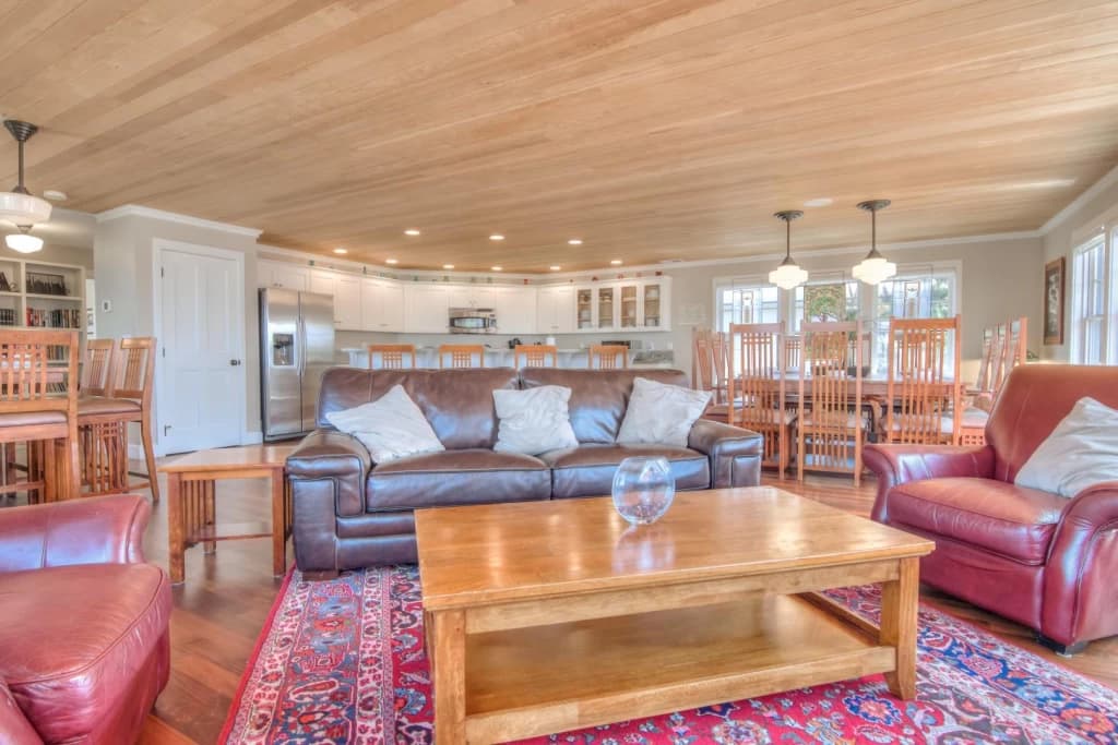 Open-concept living and dining area
