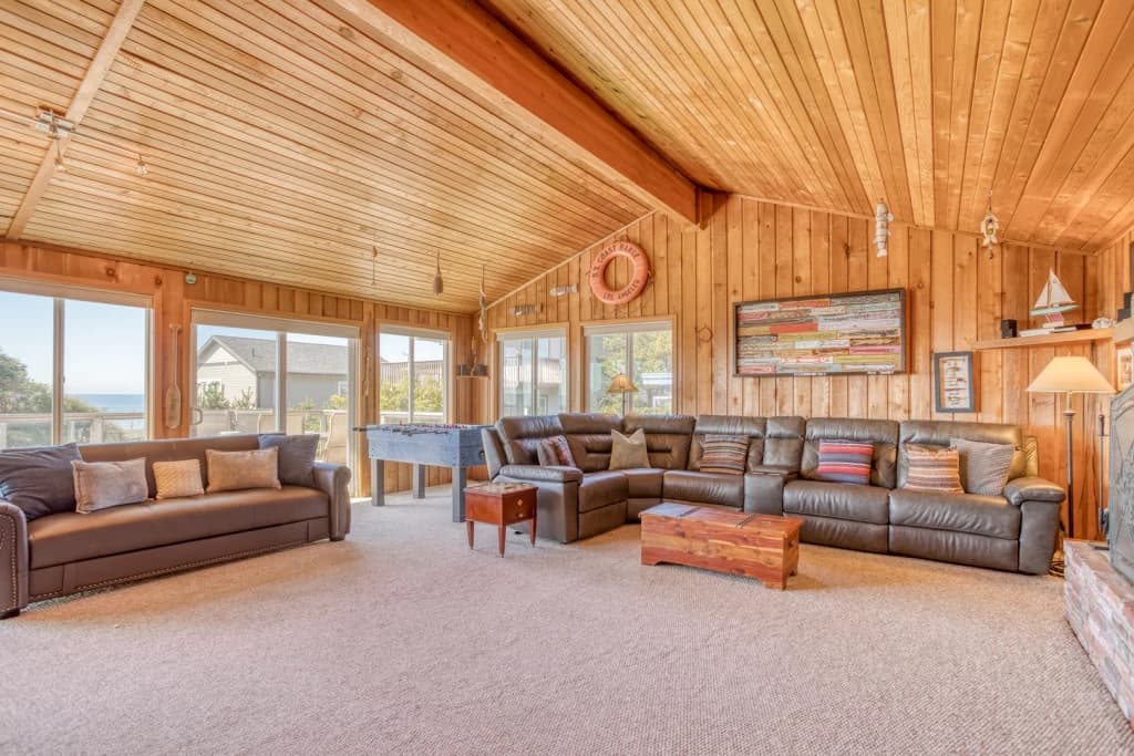 Waterfront living room with sectional