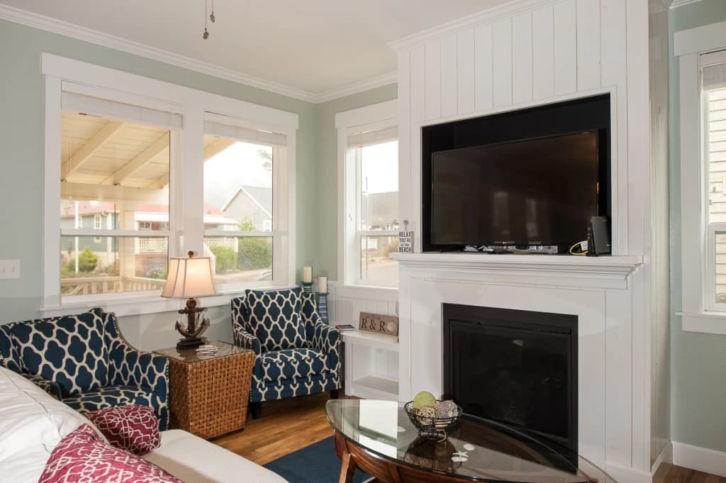 Master bedroom with fireplace