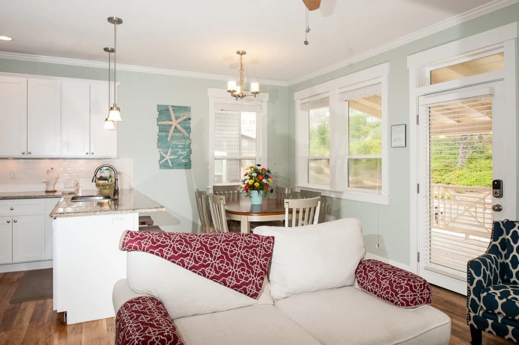 Open-concept kitchen and living area