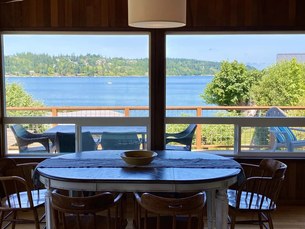 Lakeside dining room view