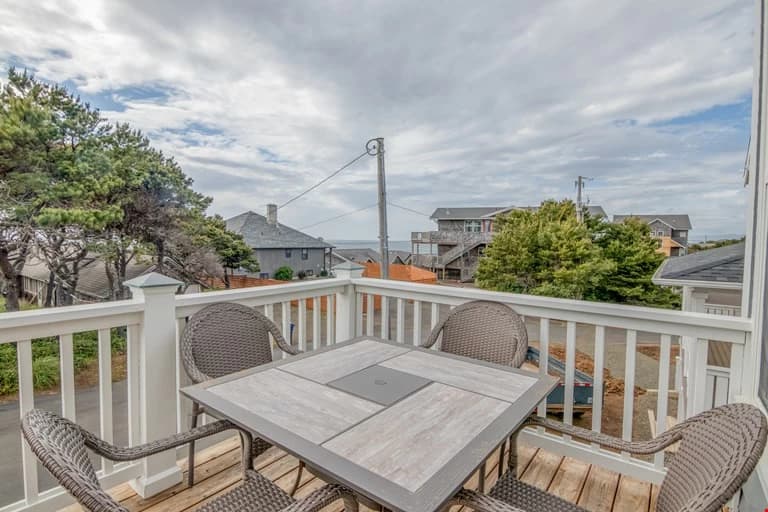 Elevated ocean view deck