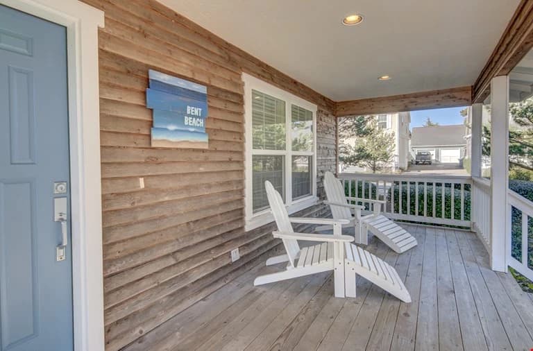 Covered beach deck