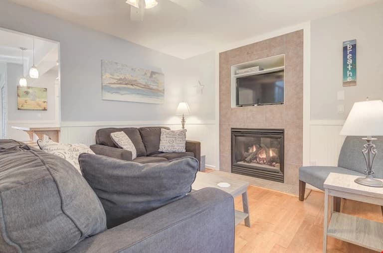 Master bedroom with fireplace