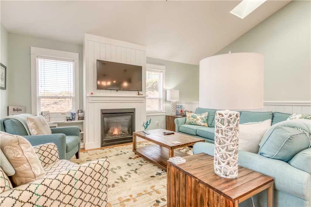 Living room with fireplace