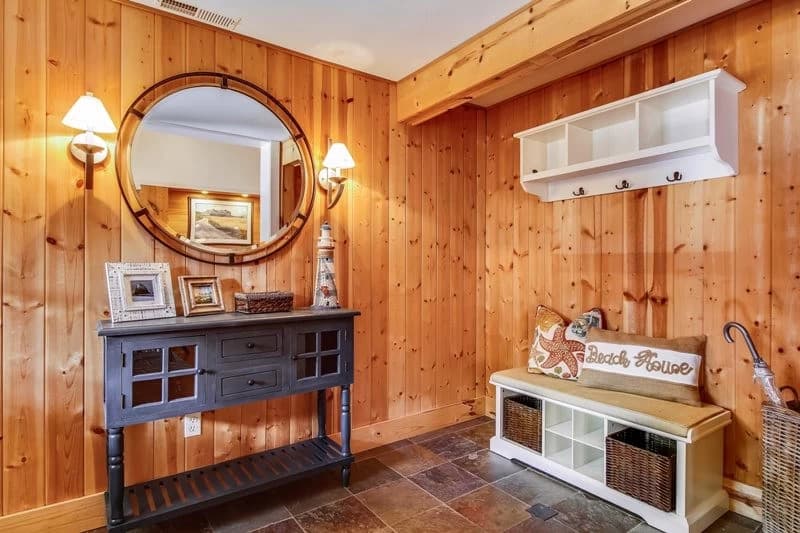 Rustic wood entryway