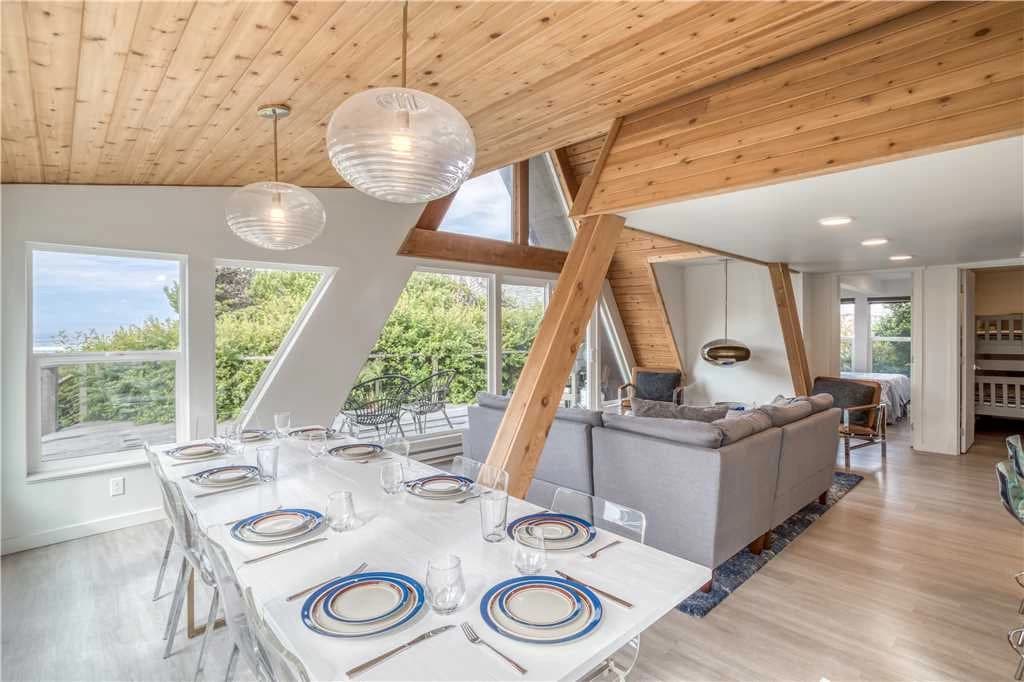 Open-concept dining and living
