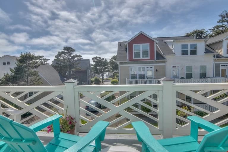 Deck with neighborhood views