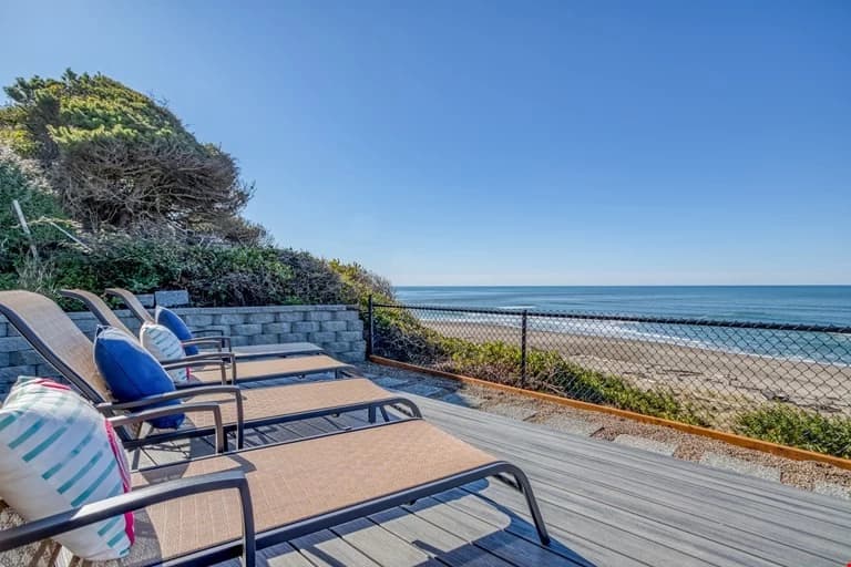 Ocean-view deck lounge area