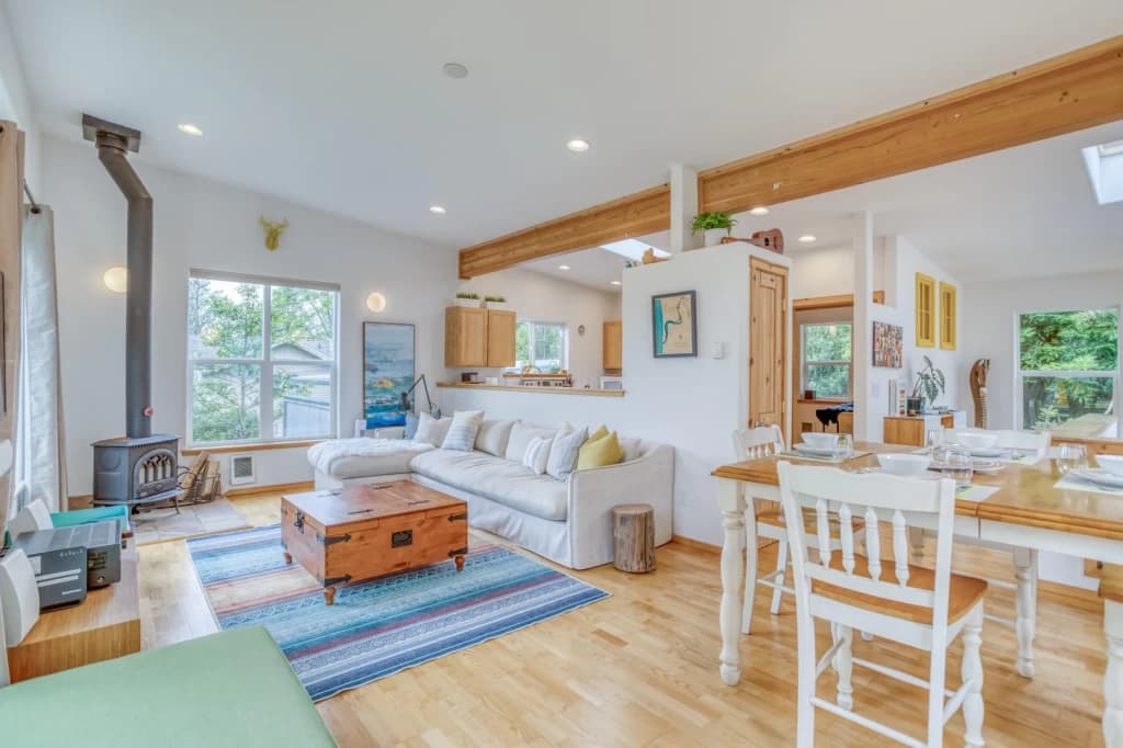 Open-concept living and dining