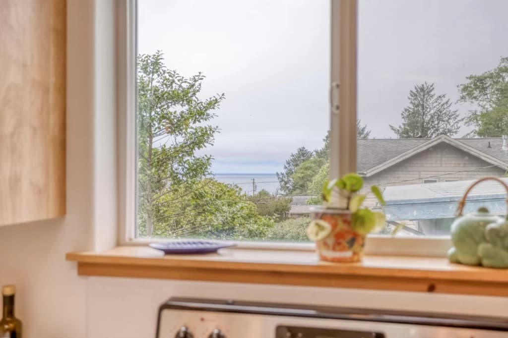Ocean-view kitchen window