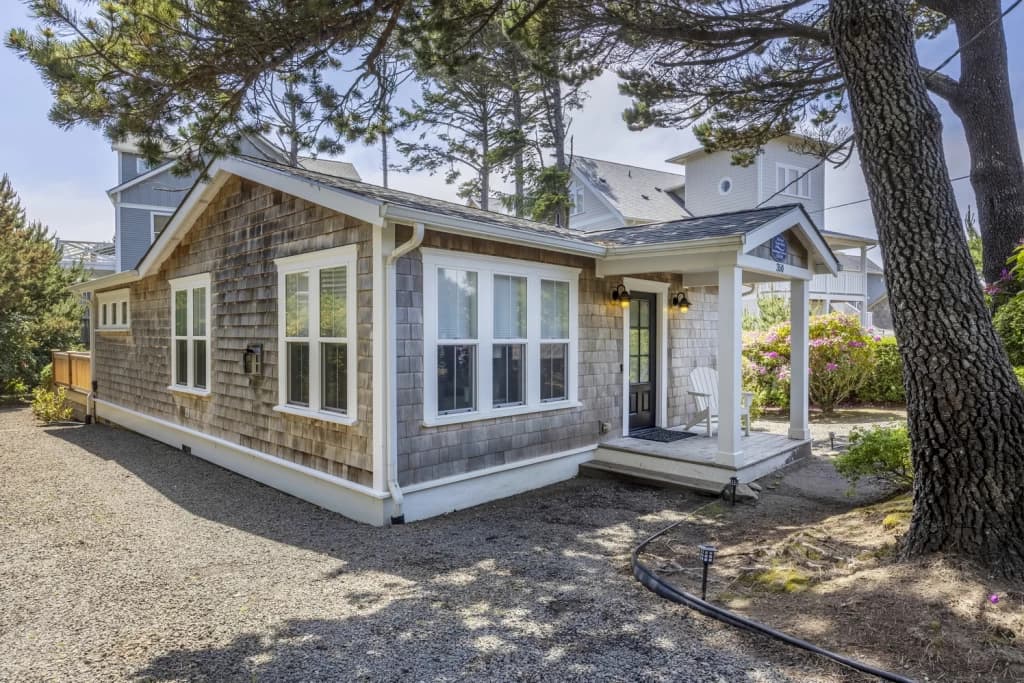 Cottage exterior with porch