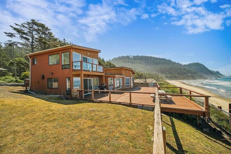 Oceanfront beach house exterior
