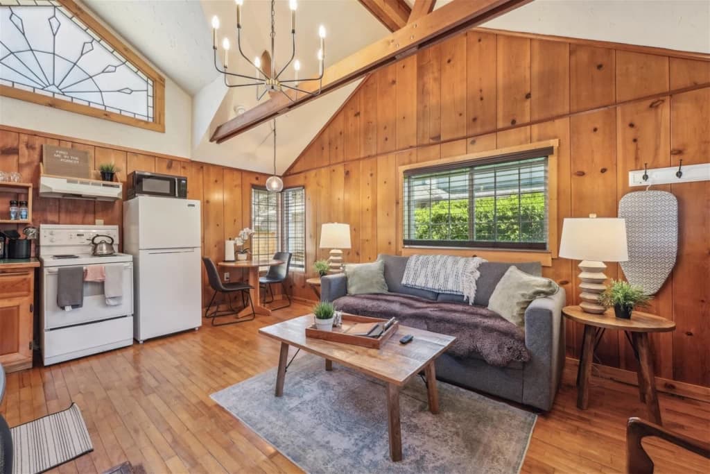 Cozy wood cabin interior