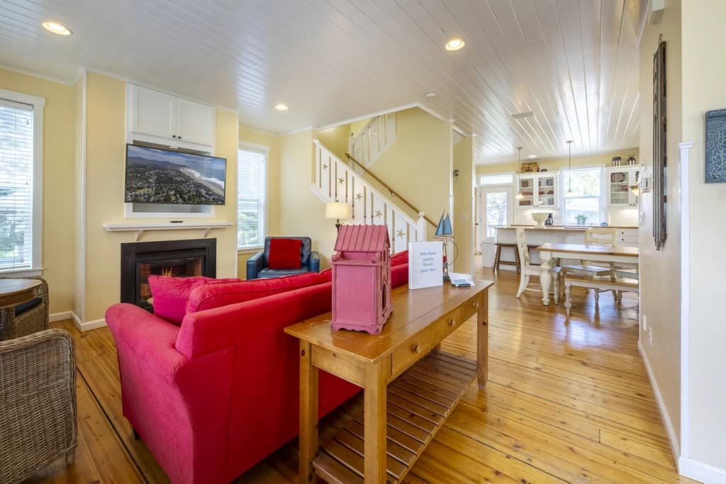 Coastal-themed living room