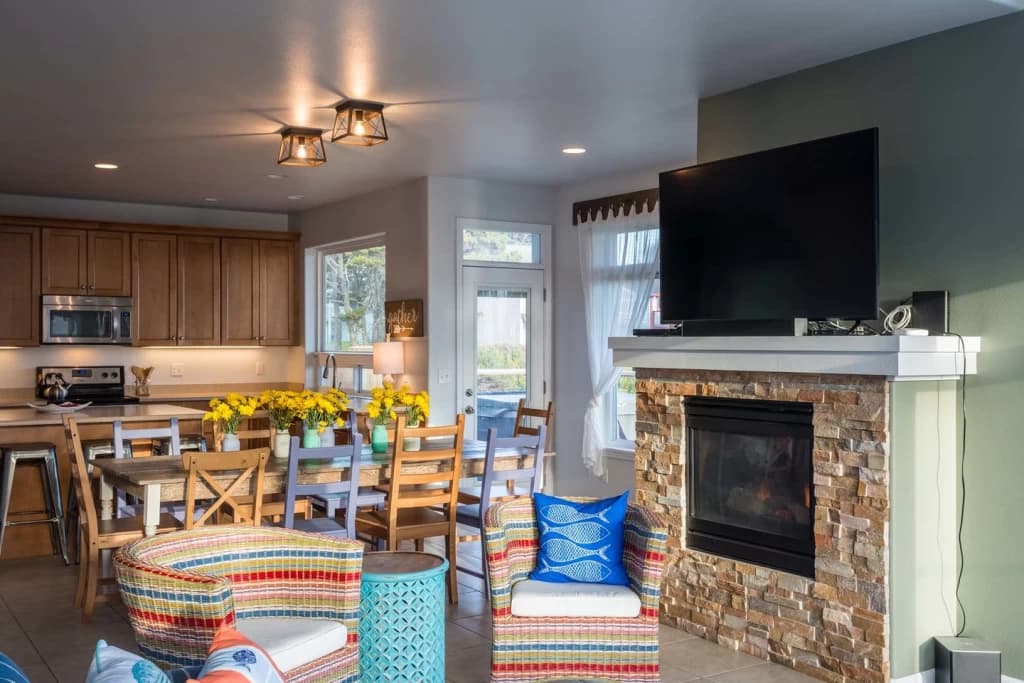 Open-concept living and kitchen