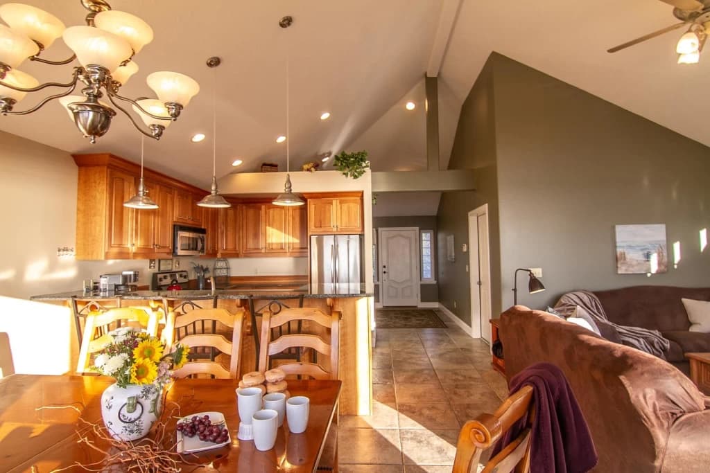 Open-concept kitchen and living room