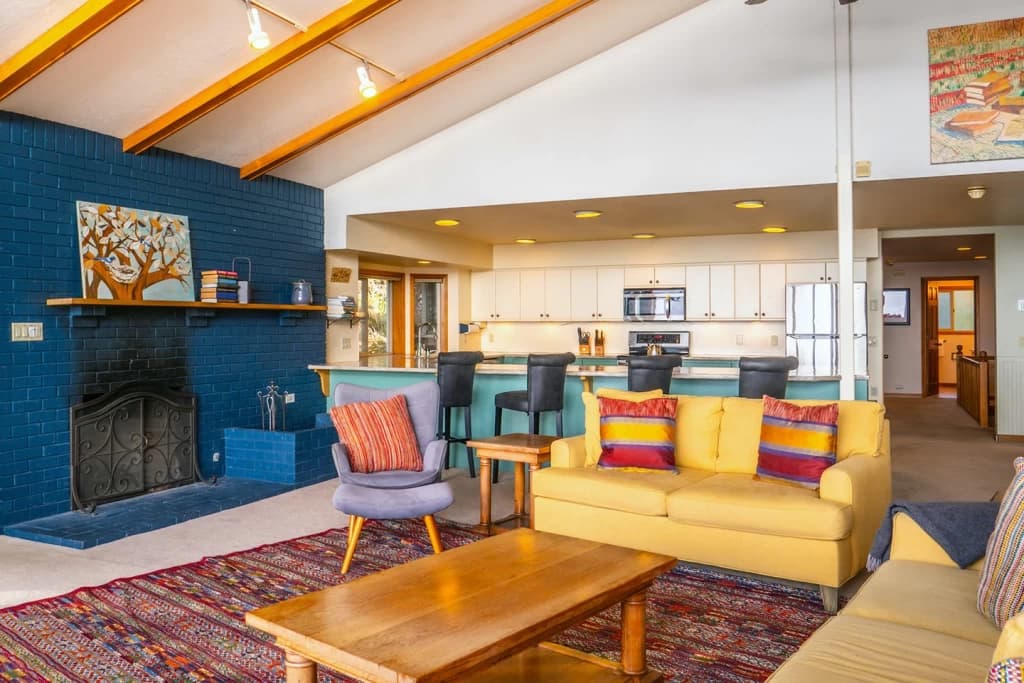 Open-concept living and kitchen