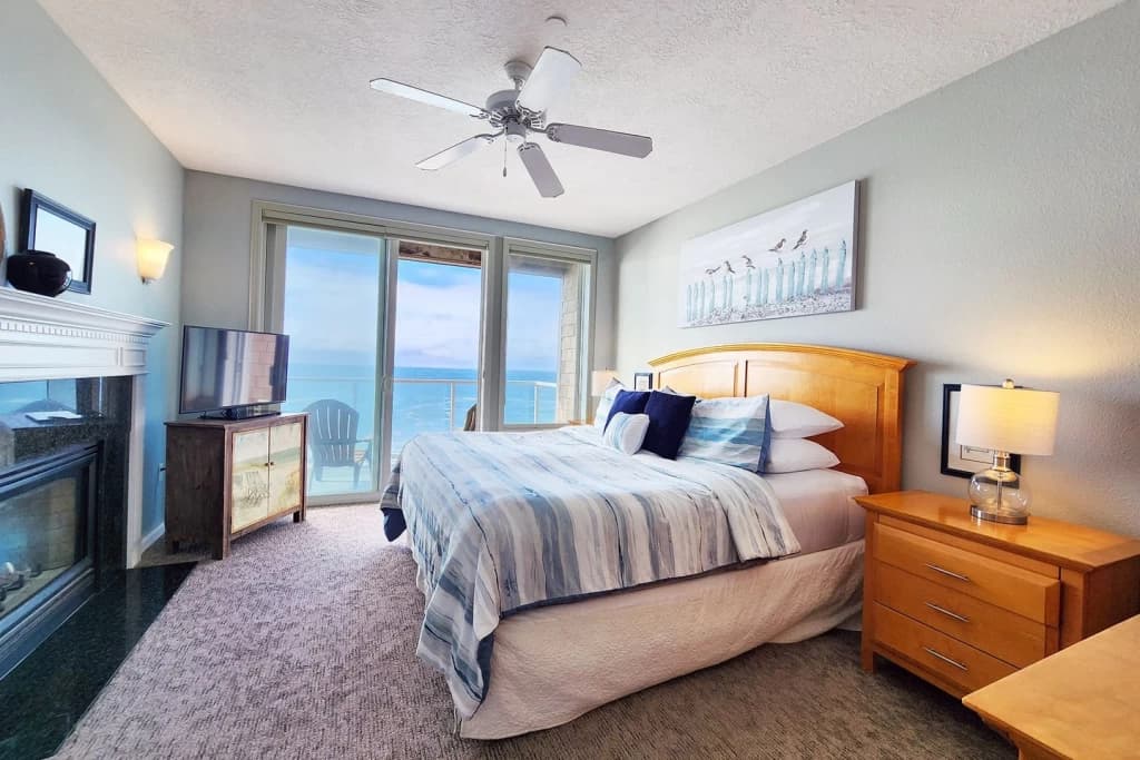 Ocean-view master bedroom