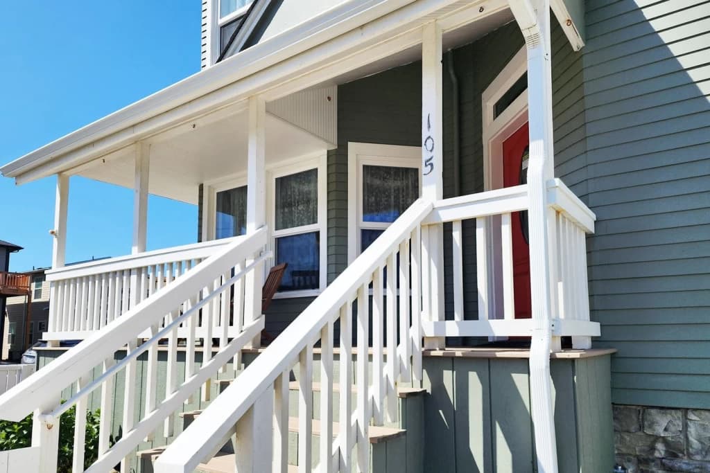 Elevated front porch entry