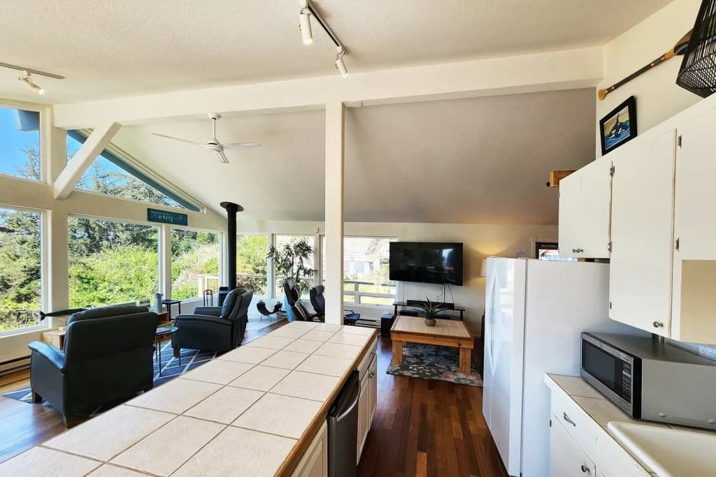 Open-concept living and kitchen